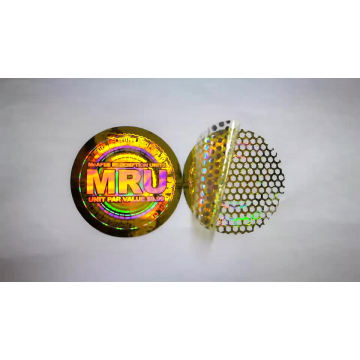 Custom gold foil VOID honeycomb hologram sticker 3D holographic seal labels for product packaging